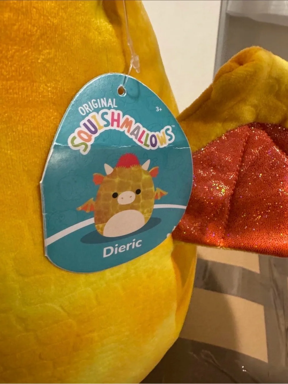 Squishmallows 16 inch Dieric Yellow Dragon with Orange Mane - NEW with tag